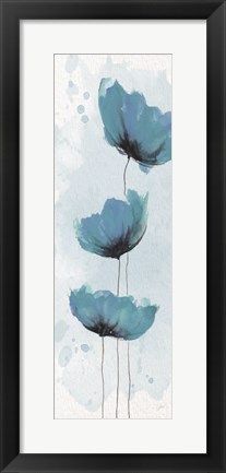 Framed Blue Poppies 1 Print