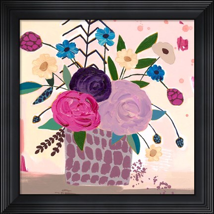 Framed Plum Floral Print