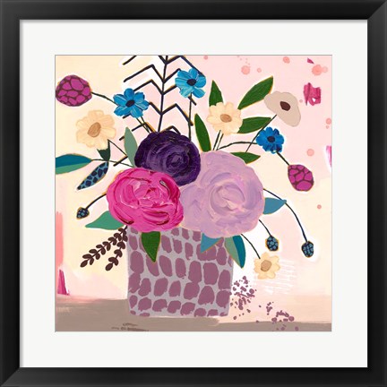 Framed Plum Floral Print