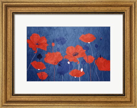 Framed Classic Blue Poppies Print
