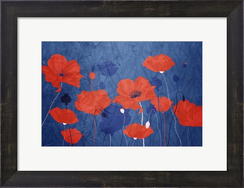 Framed Classic Blue Poppies Print