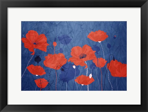 Framed Classic Blue Poppies Print