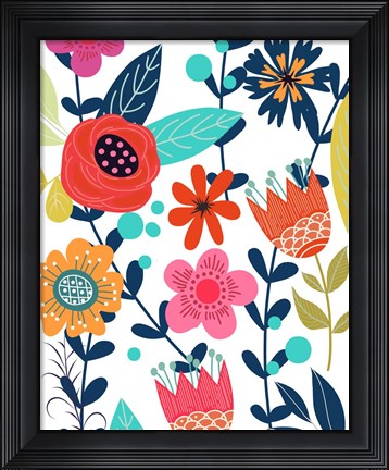 Framed Colorful Floral 1 Print