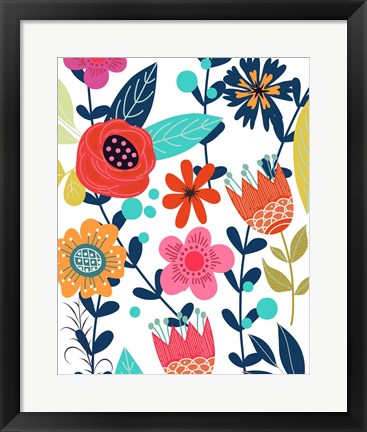 Framed Colorful Floral 1 Print