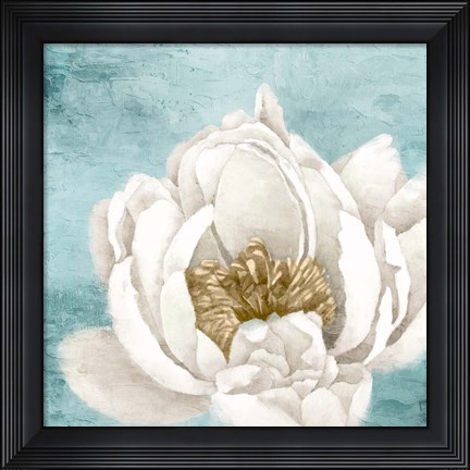 Framed White Peony 1 Print