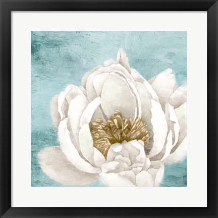 Framed White Peony 1 Print