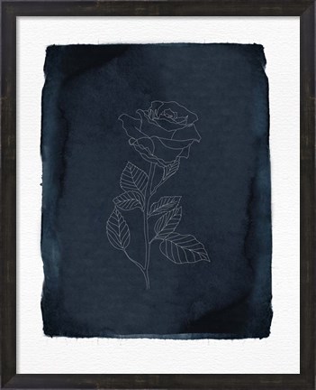 Framed Blue Floral 3 Print
