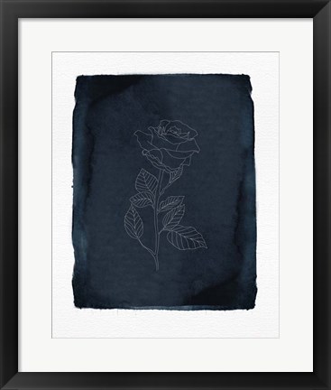 Framed Blue Floral 3 Print