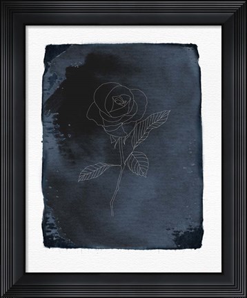Framed Blue Floral 4 Print