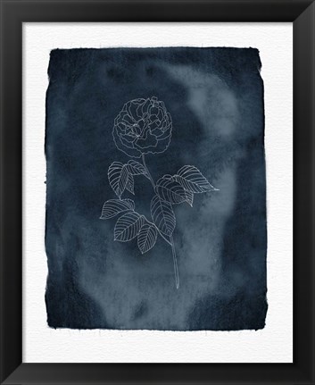 Framed Blue Floral 2 Print