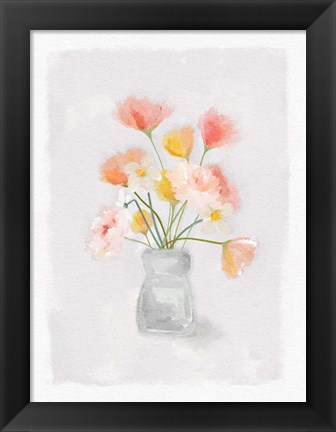 Framed Florals In Vase Print