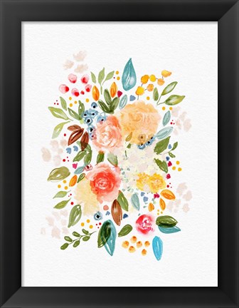 Framed Watercolor Florals Print