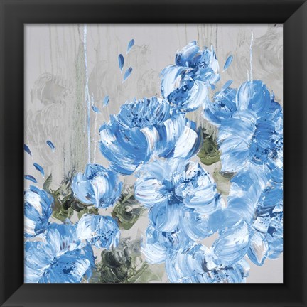 Framed Blue Cascading Delight 1 Print