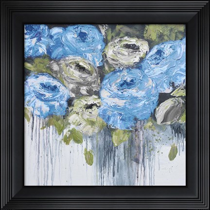 Framed Blue Cascading Delight 2 Print