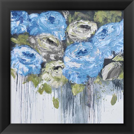 Framed Blue Cascading Delight 2 Print