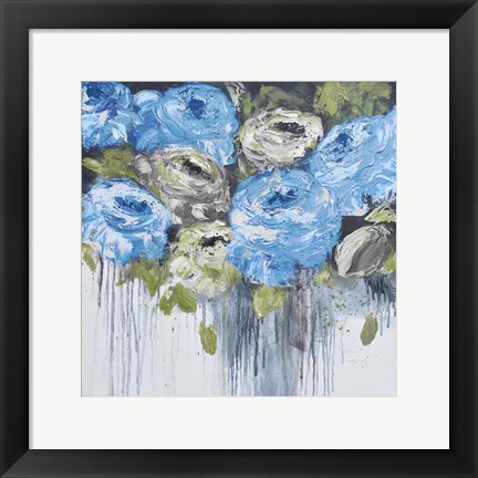 Framed Blue Cascading Delight 2 Print