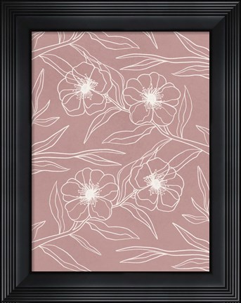 Framed Floral Wallpaper Print