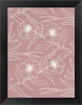 Framed Floral Wallpaper Print