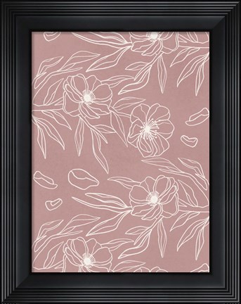 Framed Floral Wallpaper 2 Print