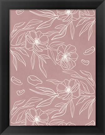Framed Floral Wallpaper 2 Print