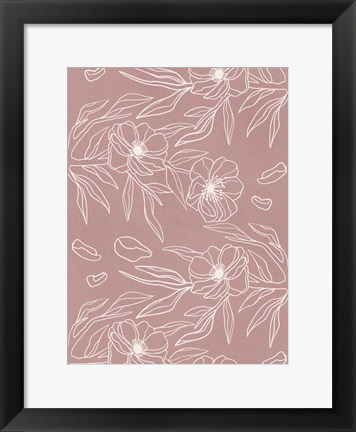 Framed Floral Wallpaper 2 Print