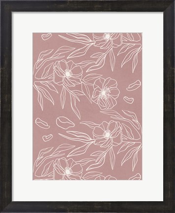 Framed Floral Wallpaper 2 Print