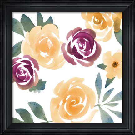 Framed Bright Floral Bunch 1 Print
