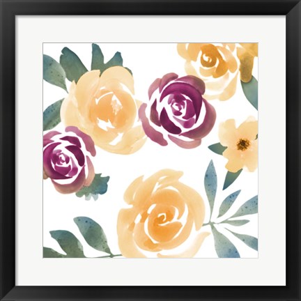 Framed Bright Floral Bunch 1 Print