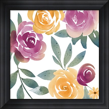 Framed Bright Floral Bunch 2 Print