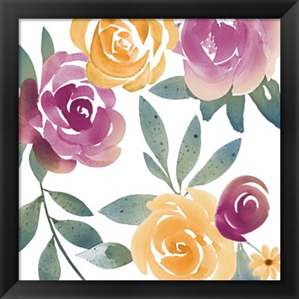 Framed Bright Floral Bunch 2 Print