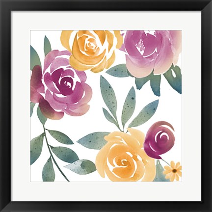 Framed Bright Floral Bunch 2 Print