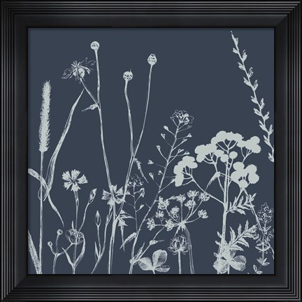 Framed Blue Spray 2 Print