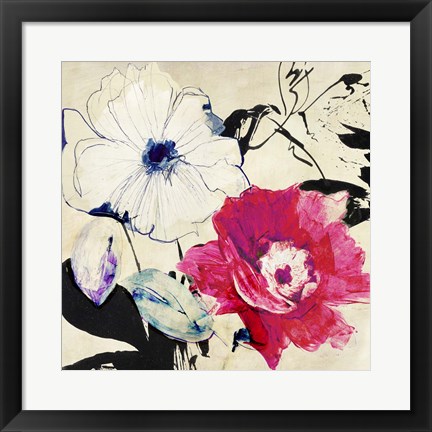 Framed Colorful Floral Composition II (detail) Print