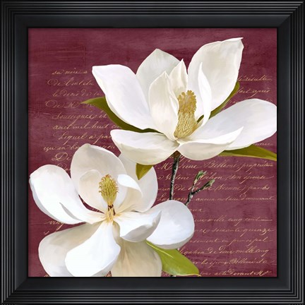 Framed Burgundy Magnolia II Print
