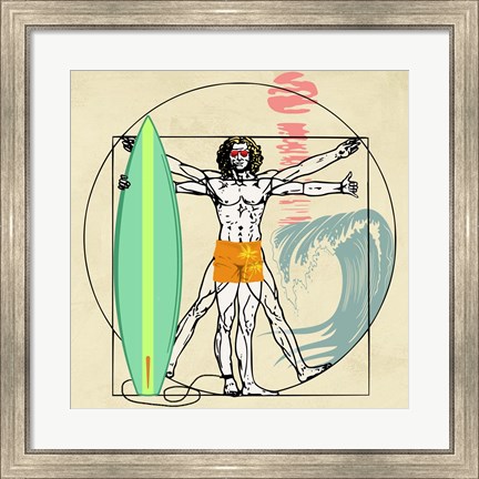 Framed Cogito Ergo Surf (detail) Print