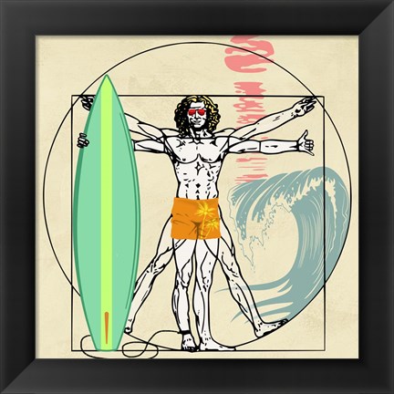 Framed Cogito Ergo Surf (detail) Print