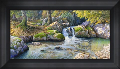 Framed Cascatella nel Bosco Print