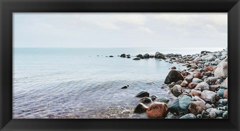 Framed Pebbles on the Beach Print