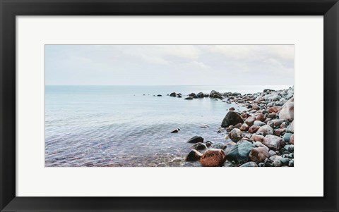 Framed Pebbles on the Beach Print