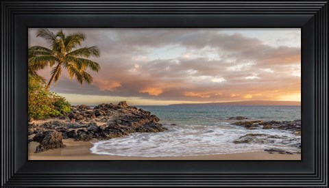Framed Sunset on a Tropical Beach Print
