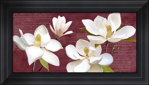 Framed Burgundy Magnolia Print