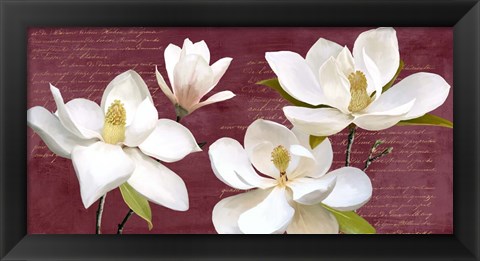 Framed Burgundy Magnolia Print