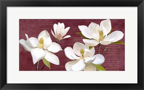 Framed Burgundy Magnolia Print