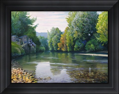 Framed Fiume nei boschi Print