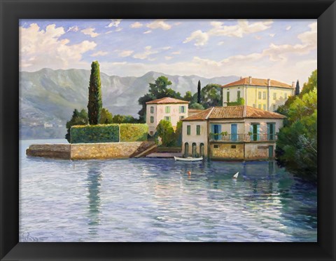 Framed Villa sul lago Print