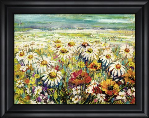 Framed Margherite sotto un Cielo Turchese Print