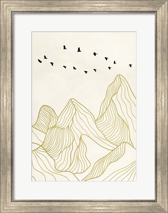 Framed Sunset on the Mountains II Print