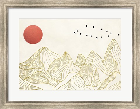 Framed Sunset on the Mountains Print