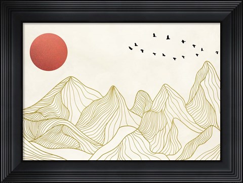 Framed Sunset on the Mountains Print