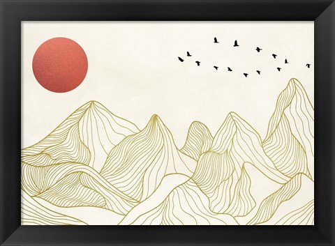 Framed Sunset on the Mountains Print